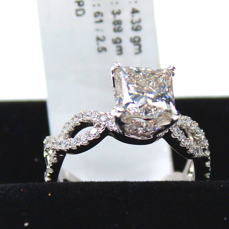 Beautiful 2 50 Ct CVD Diamond Ring With 14K White Gold Ajretail Your