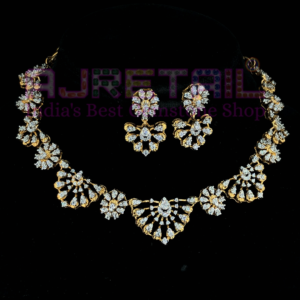 Luminous Legacy: The 18K Gold Studded lovely Bridal Necklace